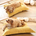Soft Cozy Linen - Feel Fabric Pet Dog Pillow Bed - GreenFur