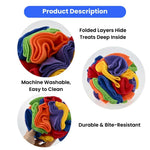 Soft Plush Interactive Colorful Snuffle Ball Dog Toy - GreenFur