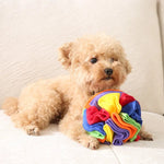 Soft Plush Interactive Colorful Snuffle Ball Dog Toy - GreenFur