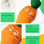 Soft Puppy Squeaky Orange Cute Carrot Pet Plush Toy - GreenFur