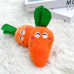 Soft Puppy Squeaky Orange Cute Carrot Pet Plush Toy - GreenFur