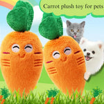 Soft Puppy Squeaky Orange Cute Carrot Pet Plush Toy - GreenFur