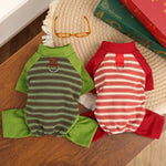 Soft Striped Dog Shirt with Leash Ring for Daily Wear - GreenFur