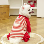 Soft Striped Dog Shirt with Leash Ring for Daily Wear - GreenFur