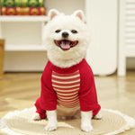 Soft Striped Dog Shirt with Leash Ring for Daily Wear - GreenFur