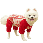 Soft Striped Dog Shirt with Leash Ring for Daily Wear - GreenFur