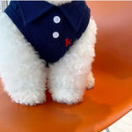 Solid Color Pet Polo Shirt with Embroidery - GreenFur