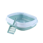 Space - Saving Open Top Cat Litter Box Kitty Litter Box with Scoop - GreenFur