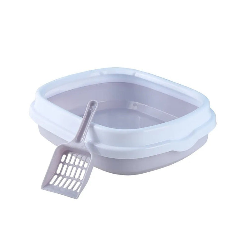 Space - Saving Open Top Cat Litter Box Kitty Litter Box with Scoop - GreenFur