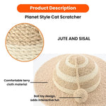 Space - Themed Handmade Natural Sisal Jute Cat Scratching Toy - GreenFur
