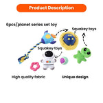 Space Topic Dog Plush and Chewing Toy Bundle Play Gift Set - GreenFur