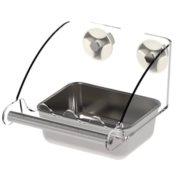 Spacious Stainless Steel Bird Feeder with Perch - GreenFur