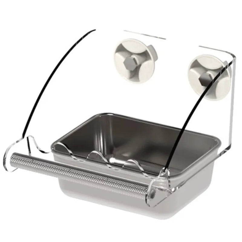 Spacious Stainless Steel Bird Feeder with Perch - GreenFur