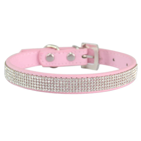 Sparkling Rhinestone Dog Collar for Small Medium Dogs - GreenFur