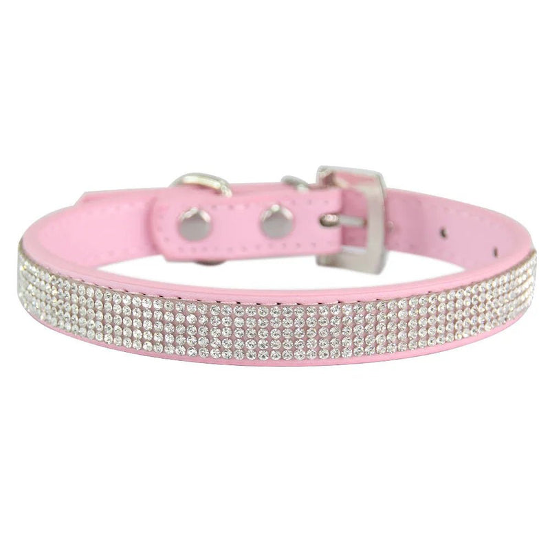 Sparkling Rhinestone Dog Collar for Small Medium Dogs - GreenFur