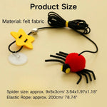 Spider - shaped Cat Toy with Elastic Rope for Door Hanging Fun - GreenFur
