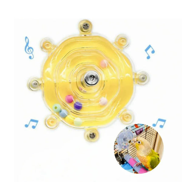 Spinning Bird Toy with Randomly Colored Beads - GreenFur