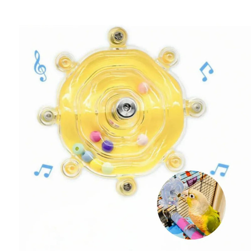 Spinning Bird Toy with Randomly Colored Beads - GreenFur