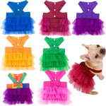 Spring or Summer Pet Harness Tulle Skirt Set with Bowknot - GreenFur