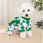 Spring St Patrick Day Dog Shirt Shamrock Print Pet Apparel - GreenFur