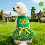 Spring Summer St Patrick Day Dog Dress Green Mesh Outfit - GreenFur