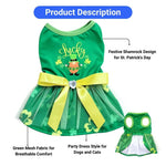 Spring Summer St Patrick Day Dog Dress Green Mesh Outfit - GreenFur