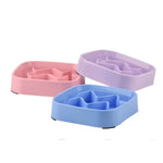 Square Anti - Spill Non - Slip PP Pet Slow Feeder Bowl - GreenFur