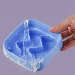 Square Anti - Spill Non - Slip PP Pet Slow Feeder Bowl - GreenFur