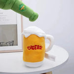 Squeaky Beer Mug Dog Toy Funny Design Pet Plush Chew Toy - GreenFur
