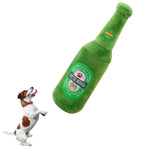 Squeaky Beer Themed Plush Toy Perfect for Dog Playtime - GreenFur