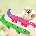 Squeaky Chameleon Shape Chew Toy for Dogs - GreenFur