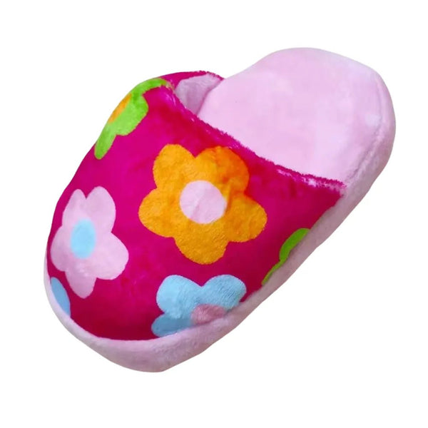Squeaky Floral Slipper Plush Chew Toy for Dogs - GreenFur