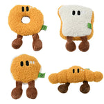 Squeaky Plush Dog Toy Breakfast Bread Series - GreenFur
