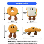 Squeaky Plush Dog Toy Breakfast Bread Series - GreenFur