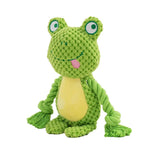 Squeaky Plush Dog Toys with Crinkle Paper Tug Rope - GreenFur