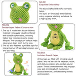 Squeaky Plush Dog Toys with Crinkle Paper Tug Rope - GreenFur
