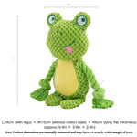 Squeaky Plush Dog Toys with Crinkle Paper Tug Rope - GreenFur