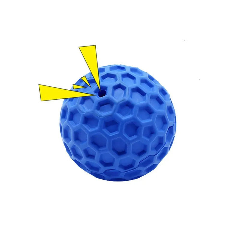 Squeaky Rubber Ball Treat Dispenser Interactive Dog Toys - GreenFur