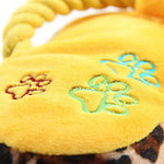 Squeaky Slipper Plush Dog Toy with Knotted Rope - GreenFur