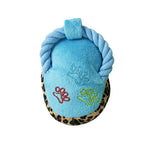 Squeaky Slipper Plush Dog Toy with Knotted Rope - GreenFur