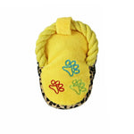 Squeaky Slipper Plush Dog Toy with Knotted Rope - GreenFur