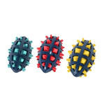 Squeaky Spiked TPR Dog Toy for Chewing and Teeth Cleaning - GreenFur