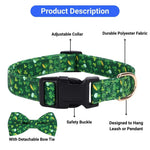 St Patrick Day Beer Clover Bow Tie Dog Collar Festive Pet Accessory - GreenFur