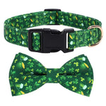 St Patrick Day Beer Clover Bow Tie Dog Collar Festive Pet Accessory - GreenFur