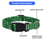 St Patrick Day Beer Clover Printed Dog Collar Festive Pet Accessory - GreenFur