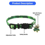 St Patrick Day Clover Adjustable Cat Collar with Bell - GreenFur