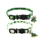 St Patrick Day Clover Adjustable Cat Collar with Bell - GreenFur
