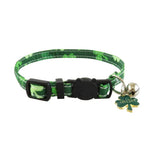 St Patrick Day Clover Adjustable Cat Collar with Bell - GreenFur