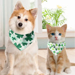 St Patrick Day Clover Bandana Pet Bib Scarf for Cats and Dogs - GreenFur