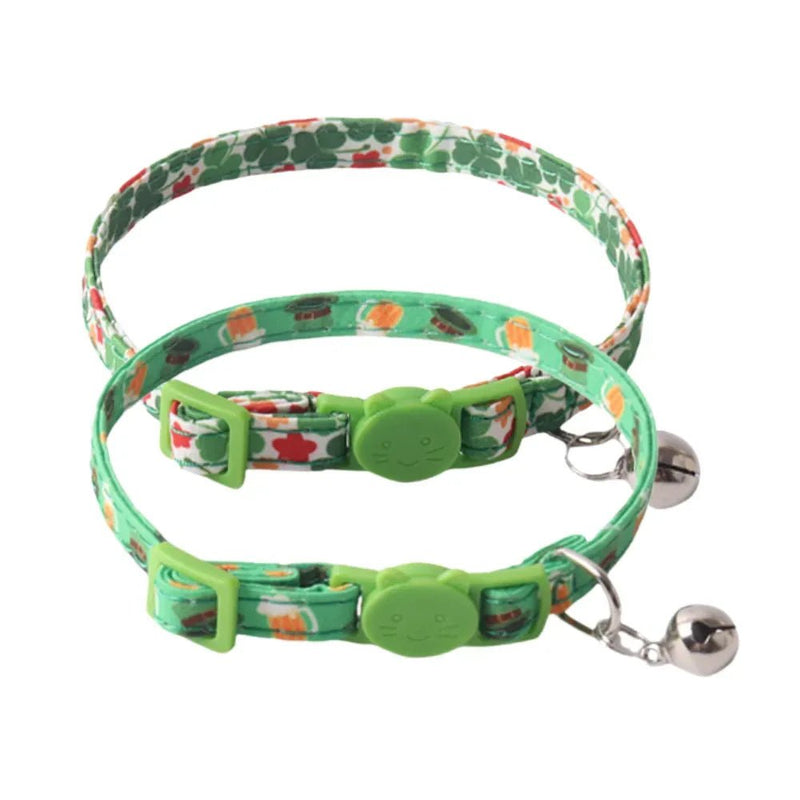 St Patrick Day Green Cat Collar Irish Festival Pet Accessory - GreenFur